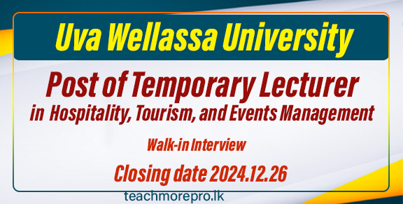 Temporary Lecturer Vacancy - Uva Wellassa University