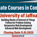 Certificate Courses in Computing - University of Jaffna