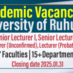 Academic Vacancies - University of Ruhuna 2025