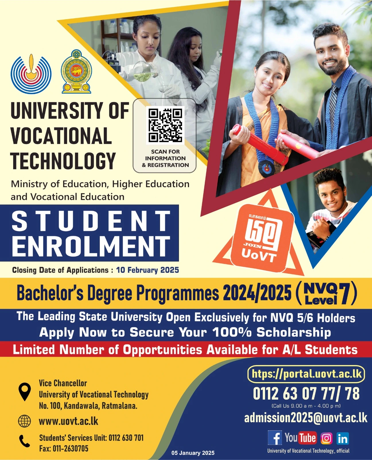 UoVT Undergraduate Programs 2025 at the University of Vocational Technology