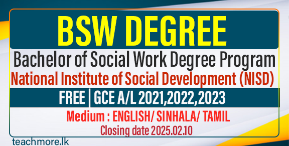 Bachelor of Social Work Degree Program (BSW) 2025 - National Institute of Social Development (NISD)