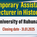 Post of Temporary Assistant Lecturer in History - University of Ruhuna