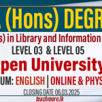 BA (Hons) in Library and Information Studies 2025 - Open University