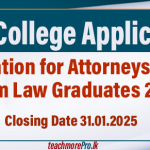 Applications for Sri Lanka Law College from Law Graduates