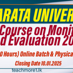 Rajarata University Introduces Short Course on Monitoring and Evaluation (M&E) for 2025