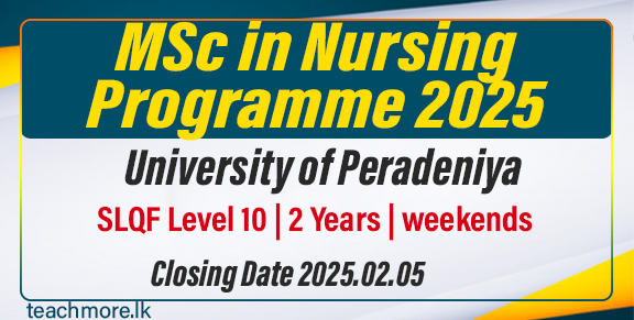 MSc in Nursing Programme 2025 - University of Peradeniya