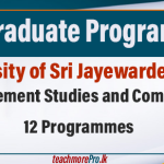 University of Sri Jayewardenepura Invites Applications for Postgraduate Programmes – April 2025 Intake