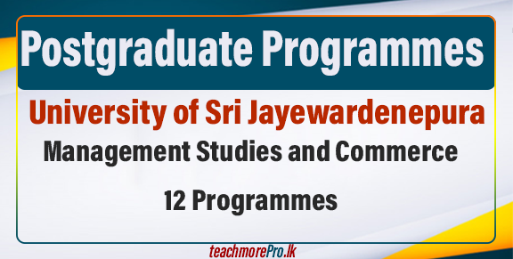 University of Sri Jayewardenepura Invites Applications for Postgraduate Programmes – April 2025 Intake