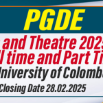 PGDE (Drama and Theatre) 2025/2026 (Full time and Part Time) - University of Colombo