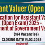 Application for Assistant Valuer (Open Exam) 2025 – Department of Government Valuation