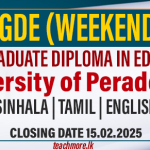 PGDE University of Peradeniya 2025